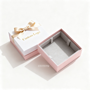 Custom Logo Recycled Materials Embossed Luxury Wedding Gift Packaging Custom Lid Paper <strong>Box</strong> With Ribbon - Product Image 2