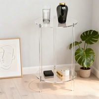 Table basse moderne pliable en acrylique transparent, réglable, double couche, table d'appoint pour canapé, taille et couleur personnalisables, meubles pour la maison