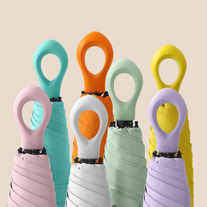 Ombrello UV Mini Creativo a 5 Pieghe con Design Anti-Frattura 6K, Manico ad Anello Elegante, Viola, Regalo Aziendale, Protezione da Sole e Pioggia - Product Image 3