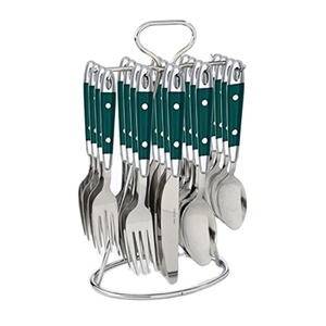Tenedor de acero inoxidable, cuchara, cuchillo, soporte de cubiertos con estante, para el hogar Decoración de cocina, 16 Uds.