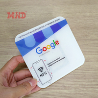 Plaque de carte NFC en acrylique avec logo personnalisé, autocollant de code QR, carte de commentaires Google, plaques NFC