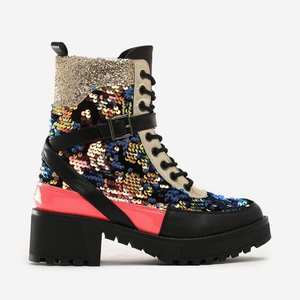 2025 nouveau hiver <span class=keywords><strong>Chic</strong></span> Design mode talons épais femmes <span class=keywords><strong>bottes</strong></span> paillettes plate-forme <span class=keywords><strong>bottes</strong></span> haute rue chaussures - Product Image 4