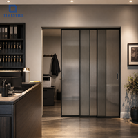 Portes coulissantes TIMESTILL OPK, portes coulissantes 6035 T5 en aluminium, séparateur de pièce intérieur, portes coulissantes pour cuisine, verre pour l'intimité