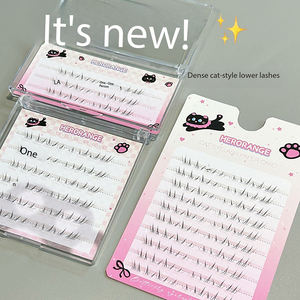 Pestañas Inferiores Voluminosas Estilo Ojo de Gato HERORANGE, Sin <span class=keywords><strong>Pegamento</strong></span>, Fibra Ultra Natural, Clusters Individuales, Banda Transparente Súper Suave, Caja Transparente - Product Image 6