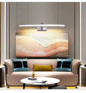 Applique murale LED moderne, blanche, rectangulaire, en plastique, pour miroir de salle de bain, montage en surface, 4100K, blanc neutre, design minimaliste - Product Image 3