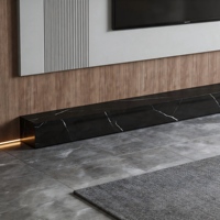 Mueble de TV Moderno de Madera Gris con Estante con Pantalla LED, Mueble Flotante para TV de 65 Pulgadas para Sala de Estar