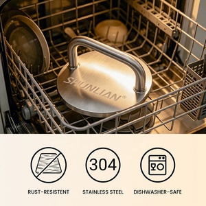 <span class=keywords><strong>Presse</strong></span> à <span class=keywords><strong>Smash</strong></span> <span class=keywords><strong>Burger</strong></span> Robuste en Acier Inoxydable, 1,64 kg, Compatible Lave-Vaisselle, pour Usage Commercial - Product Image 3