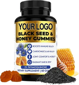 Super Antioxidant Zwarte Zaadolie Gummies Met Honing & Apple Sintelazijn & Biotine Vetverbrander Pillen Afslanken