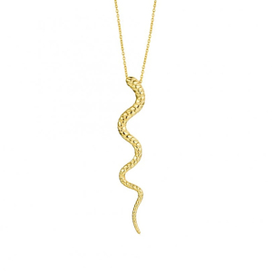สร้อยคอจี้รูปงูชุบทอง 18K ROXI พร้อมสร้อยลูกปัดเล็ก - Product Image 1