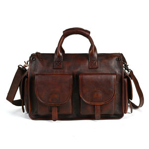 Оптовая продажа: Мужская сумка-мессенджер ручной работы из винтажной кожи Crazy Horse с молнией, большая вместимость, для путешествий - Product Image 5