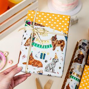 Pawty Pups Wrapping Paper 17 In X 16.5 Ft Double Side Metallic Foil Dog Print Birthday Gift <b>Wrap</b> Craft Use - Product Image 5
