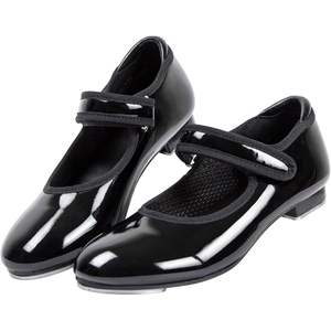 Zapatos de claqué Dynadans unisex para niños, estilo Mary Jane, planos, con correa ajustable, color negro. - Product Image 1