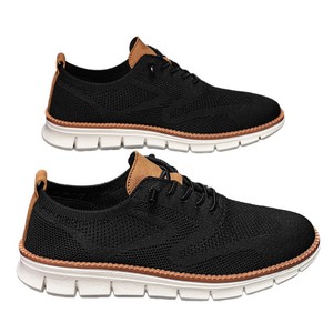 Baskets bleues en maille respirante à lacets, bout rond, doublure en maille respirante, semelle extérieure en caoutchouc, semelle intermédiaire en EVA, toutes saisons, chaussures pour hommes - Product Image 2