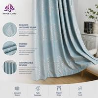 Rideaux en polyester jacquard de luxe, élégants, à motif floral tissé, avec œillets, plusieurs couleurs, pour la décoration de la maison, des hôtels et des villas