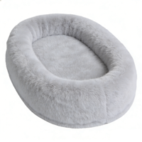 Lit pour chien YangyangPet en mousse à mémoire de forme, beige clair, ovale, luxueux, apaisant, orthopédique
