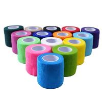 Bande de gaze élastique cohésive OEM en vrac, respirante, en coton, auto-adhésive, pour le sport, la gym, le yoga, l'entraînement de force