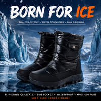 Bottes d'hiver décontractées et chaudes pour femmes, antidérapantes, avec poche latérale, en métal, pour l'extérieur, style OEM