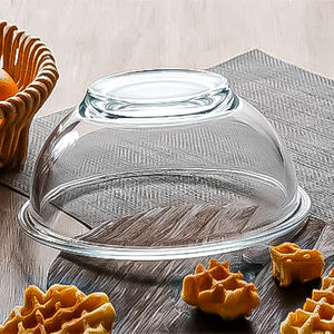 Ensaladera de vidrio de borosilicato transparente redondo grande y ecológico, cuenco de almacenamiento de frutas y verduras para uso doméstico para fiestas - Product Image 3