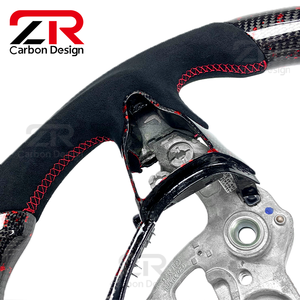 Volante Deportivo Personalizado para Interior de Auto, en Cuero Genuino y Fibra de Carbono, para Hyundai Elantra <span class=keywords><strong>N</strong></span>, I30N, I20N, Veloster <span class=keywords><strong>N</strong></span> - Product Image 4