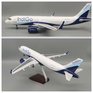 47cm 1/150 Scale IndiGo Airlines Airbus 320 A320 Modèles d'avion en résine avec Led et roues - Product Image 3
