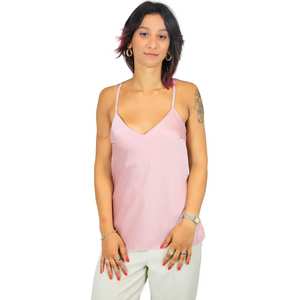 Women's <b>Top</b> Powder Pink Spaghetti Strap <b>V</b>-<b>Neck</b> <b>Cami</b> Tank <b>Top</b> Casual Wear - Product Image 2