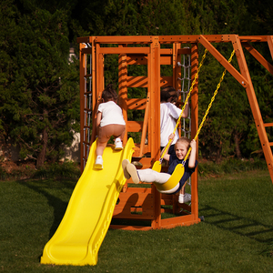 Juego de Parque Infantil Interior de Madera Ecológico Montessori 9 en 1 para Niños Pequeños, Incluye Escalera de Cuerda, Barra de Monos, Muro de Escalada y Tobogán - Product Image 5