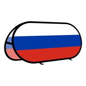 Bannière ovale pop-up en tissu tricoté warp-knit pour la publicité extérieure et les tentes promotionnelles en Russie - Product Image 1