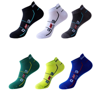 Chaussettes de sport basses décontractées pour hommes, respirantes, fines, en coton, écologiques, absorbant la transpiration, avec motif logo lettre, hauteur cheville, pour l'été