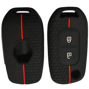 เคสซิลิโคนลายรังผึ้งสีดำสีแดงสำหรับตกแต่งกุญแจรถ2ปุ่ม2008-2021 - Product Image 2