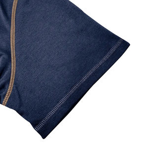 Camiseta básica de manga corta con cuello redondo al por mayor, camiseta de manga corta Henley ajustada de varios colores para hombre - Product Image 2