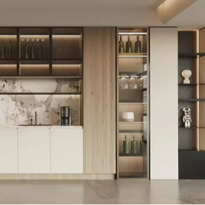 Armoire de rangement moderne et luxueuse pour le vin, meuble de maison à panneaux en bois, élégant présentoir de bar à vin pour le salon et la salle à manger. - Product Image 1