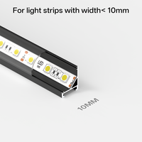 Profilé en aluminium LED K&C KM18, fixation magnétique d'angle, canal pour bande LED en aluminium anodisé, 1M/2M/3M