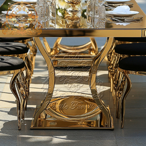 Nhà Máy Trực Tiếp Vàng Thép Không Gỉ Hiện Đại Nhà Hàng Bàn Ăn - Product Image 3