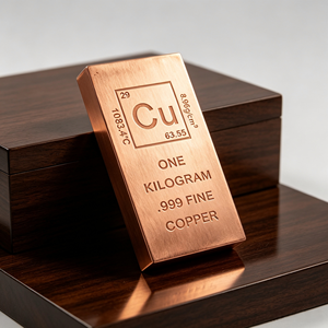 Lingote de Cobre Puro de 1 kg, Barra Rectangular, Superficie Pulida, Sello de Propiedades Químicas, Muestra para Enseñanza Física - Product Image 2