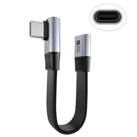 Cable de Extensión USB-C Plano Multifuncional de Cobre con Diseño en Ángulo Recto; 80 Gbps de Alta Velocidad, Compatible con USB4 Thunderbolt 3/4; 240 W