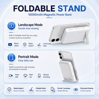 Batterie externe magnétique ultra-fine 10000mAh, chargeur portable, charge rapide 20W PD, batterie externe sans fil, batterie externe transparente