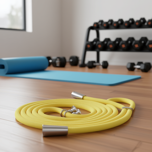 Yellow <b>Rope</b> Cable With Metal Ends For <b>Exercise</b> And Training 10M Length - Product Image 3