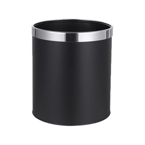 Cubo de basura circular negro de 10L con cubo interior de plástico desmontable para hoteles selectos, casas de huéspedes, restaurantes, apartamentos, bibliotecas - Product Image 1