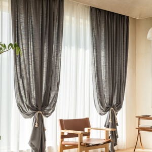 Linen <b>Curtains</b> for Living Room Environmental Protection Material Clot Light Filtering <b>Curtains</b> Factory Supply Custom Wholesale - Product Image 6