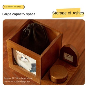 Urne Cinerarie per Animali Domestici Cani Gatti, Contenitori Sigillati a Prova di Umidità a Forma di Casetta, Espositore Commemorativo in Legno Massello per Ceneri di Animali - Product Image 5