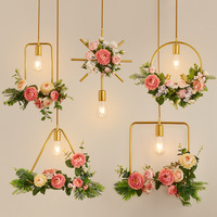 NOUVEAU Lustre à LED de style floral industriel pour plantes Lustre à LED Pendentif pour hôtel Lustre plantes vertes Décoration de mariage