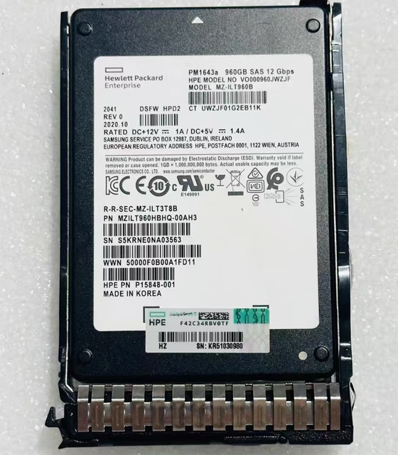 Enterprise Grade Solid State Drive PM1643a 960GB U.2 NVMe PCIe High-speed Read-write Compatible with Dell R740 R740xd R640