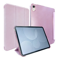 Étui pour iPad 10e génération 10,9 pouces, housse folio en cuir PU mince à trois volets, dos translucide, fonction veille/réveil automatique, support antichoc