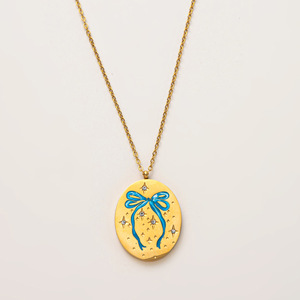 Collar de Acero Inoxidable con Colgante Ovalado de <span class=keywords><strong>Tarot</strong></span> con Elemento de Conejo, Chapado en Oro de 18k, Pintado a Mano, Estilo Moderno, para Mujer, Regalo - Product Image 4