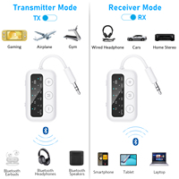 Transceptor Bluetooth 5.2 1Mii Mini con Pantalla OLED, Adaptador de Audio Inalámbrico de 3.5mm para TV, PC a Altavoces, Plug and Play