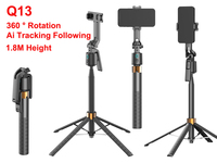 Estabilizador de Gimbal con Seguimiento Automático por IA Q13, Palo Selfie con Trípode Extensible de 1.8M, Rotación de 360 Grados, Control Remoto Inalámbrico por Gestos