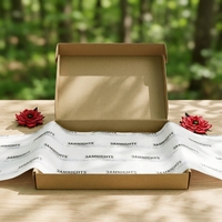 Papier d'emballage personnalisé biodégradable, écologique, recyclable, jetable, 100% pâte vierge enduite d'amidon