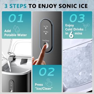 EUHOMY Nugget <b>Ice</b> <b>Maker</b> Countertop Ready 6 Mins 34lbs/Day Removable Top Cover Auto-Cleaning Portable Sonic Basket Scoop Fast <b>Ice</b> - Product Image 6