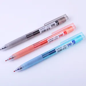 来自志新制造商中性笔压力测试好墨笔批发可伸缩塑料，带学校办公室K-09 0.5毫米黑笔
