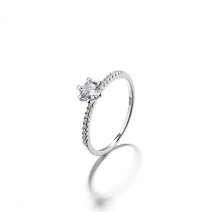 Anillo <span class=keywords><strong>de</strong></span> compromiso <span class=keywords><strong>de</strong></span> <span class=keywords><strong>Plata</strong></span> <span class=keywords><strong>de</strong></span> Ley <span class=keywords><strong>925</strong></span> con diseño Simple personalizado - Product Image 2